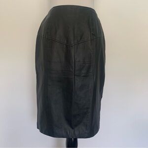 Byrnes and Baker black leather skirt.